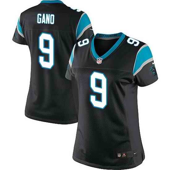 Nike Panthers #9 Graham Gano Black Team Color Women Stitched NFL Jersey